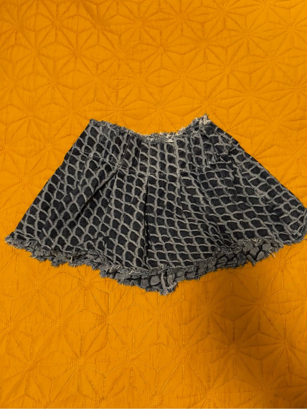 AKIRA Navy Textured Circle Skirt